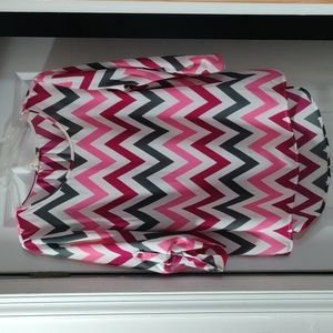Barely worn- Messing white, pink, gray & Marion blouse, size M (juniors).